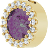 14K Gold Round Lab-Grown Alexandrite Halo-Style Pendant - Yellow Gold - view 5