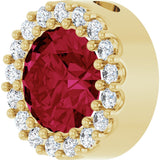 14K Gold Round Lab-Grown Ruby Halo-Style Pendant – up to 0.08 CTW - Yellow Gold - view 5