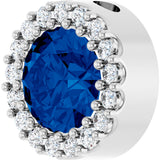Platinum Round Natural Blue Sapphire Halo-Style Pendant – up to 1/10 CTW - view 5