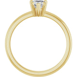 14K Gold Heart Natural White Sapphire & Natural Diamond Accented Ring - Yellow Gold - view 2