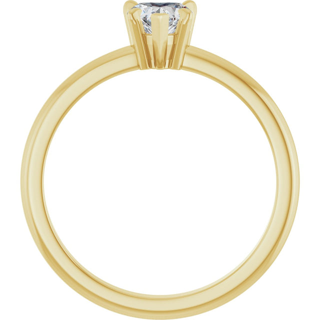 14K Gold Heart Natural White Sapphire & Natural Diamond Accented Ring - Yellow Gold - view 2