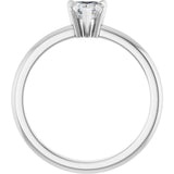 14K Gold Heart Natural White Sapphire & Natural Diamond Accented Ring - White Gold - view 2
