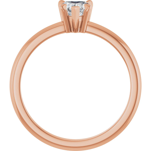 14K Gold Heart Natural White Sapphire & Natural Diamond Accented Ring - Rose Gold - view 2