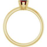 14K Gold Heart Natural Mozambique Garnet & Natural Diamond Accented Ring - Yellow Gold - view 2