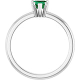 Platinum Heart Lab-Grown Emerald & Natural Diamond Accented Ring - view 2