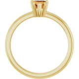 14K Gold Heart Natural Citrine & Natural Diamond Accented Ring - Yellow Gold - view 2