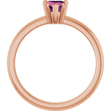 14K Gold Heart Natural Pink Tourmaline & Natural Diamond Accented Ring - Rose Gold - view 2