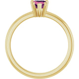 14K Gold Heart Natural Pink Tourmaline & Natural Diamond Accented Ring - Yellow Gold - view 2