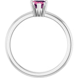 Platinum Heart Natural Pink Tourmaline & Natural Diamond Accented Ring - view 2