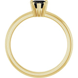 14K Gold Heart Natural Black Onyx & Natural Diamond Accented Ring - Yellow Gold - view 2