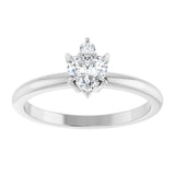 Platinum Heart Natural White Sapphire & Natural Diamond Accented Ring - view 4