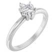 Platinum Heart Natural White Sapphire & Natural Diamond Accented Ring