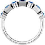 Platinum Round Lab-Grown Blue Sapphire Bezel-Set Ring – 3mm Stones - view 2