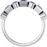 14K Gold Round Natural Iolite Bezel-Set Ring - White Gold - view 2
