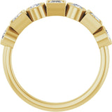 14K Gold Round Natural White Sapphire Bezel-Set Ring - Yellow Gold - view 2