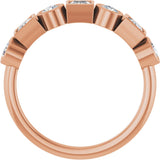 14K Gold Round Natural White Sapphire Bezel-Set Ring - Rose Gold - view 2