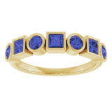 14K Gold Round Natural Iolite Bezel-Set Ring - Yellow Gold - view 3