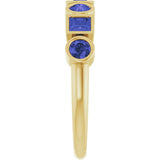 14K Gold Round Natural Iolite Bezel-Set Ring - Yellow Gold - view 4