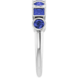 Platinum Round Natural Iolite Bezel-Set Ring - view 4