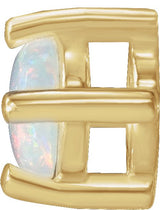 14K Gold Natural White Opal Round 4-Prong Cabochon Pendant - Yellow Gold - view 2