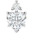 Platinum Natural White Sapphire & Natural Diamond Accented Heart Necklace or Pendant – 0.03 CTW
