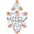14K Gold Natural White Sapphire & Natural Diamond Accented Heart Necklace or Pendant – 0.03 CTW - Rose Gold