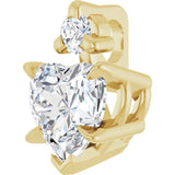 14K Gold Natural White Sapphire & Natural Diamond Accented Heart Necklace or Pendant – 0.03 CTW - Yellow Gold - view 2