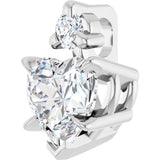 14K Gold Natural White Sapphire & Natural Diamond Accented Heart Necklace or Pendant – 0.03 CTW - White Gold - view 2