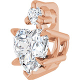 14K Gold Natural White Sapphire & Natural Diamond Accented Heart Necklace or Pendant – 0.03 CTW - Rose Gold - view 2