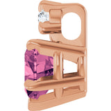 14K Gold Natural Pink Tourmaline & Natural Diamond Accented Heart Necklace or Pendant – 0.03 CTW - Rose Gold - view 3
