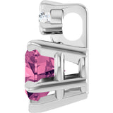 Platinum Natural Pink Tourmaline & Natural Diamond Accented Heart Necklace or Pendant – 0.03 CTW - view 3