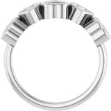Platinum Natural White Sapphire Five-Stone Heart Ring - view 7