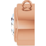 14K Gold Natural Diamond Round Bezel-Set Necklace - Rose Gold - view 3