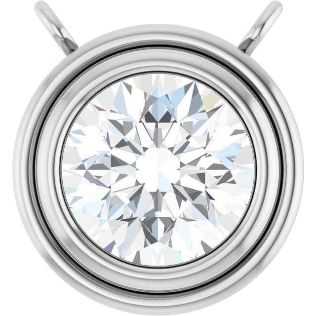 Platinum Lab-Grown Diamond Round Bezel-Set Necklace