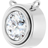 Platinum Lab-Grown Diamond Round Bezel-Set Necklace - view 2