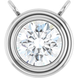Platinum Natural Diamond Round Bezel-Set Necklace
