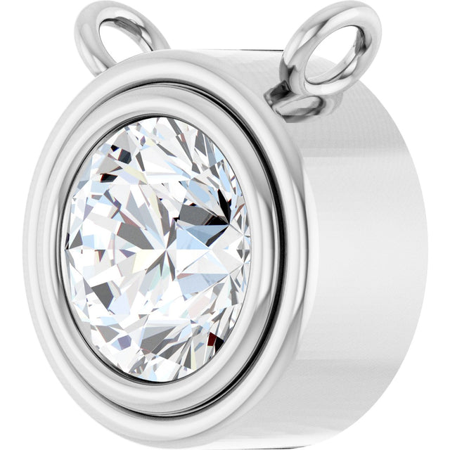 Platinum Lab-Grown Diamond Round Bezel-Set Necklace - view 2