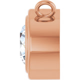 14K Gold Lab-Grown Diamond Round Bezel-Set Necklace - Rose Gold - view 3