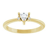 14K Gold Trillion Natural White Sapphire & Natural Diamond Accented Ring - Yellow Gold - view 3