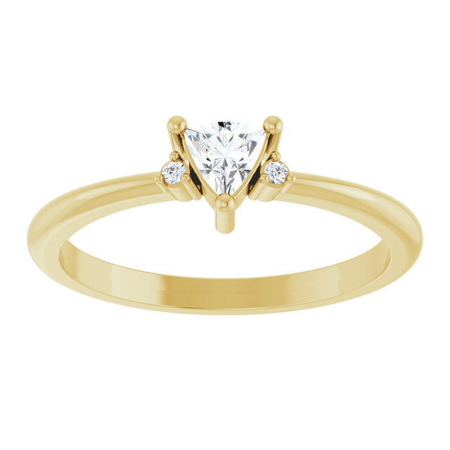 14K Gold Trillion Natural White Sapphire & Natural Diamond Accented Ring - Yellow Gold - view 3