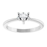 14K Gold Trillion Natural White Sapphire & Natural Diamond Accented Ring - White Gold - view 3
