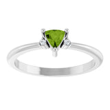 Platinum Trillion Natural Peridot & Natural Diamond Accented Ring - view 3