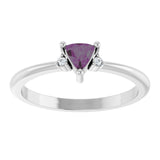 Platinum Trillion Lab-Grown Alexandrite & Natural Diamond Accented Ring - view 2