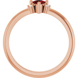 14K Gold Trillion Natural Mozambique Garnet & Natural Diamond Accented Ring - Rose Gold - view 2