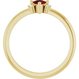 14K Gold Trillion Natural Mozambique Garnet & Natural Diamond Accented Ring - Yellow Gold - view 2