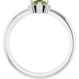 Platinum Trillion Natural Peridot & Natural Diamond Accented Ring - view 2