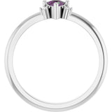 Platinum Trillion Lab-Grown Alexandrite & Natural Diamond Accented Ring - view 5