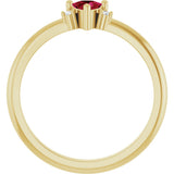 14K Gold Trillion Lab-Grown Ruby & Natural Diamond Accented Ring - Yellow Gold - view 2