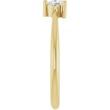14K Gold Trillion Natural White Sapphire & Natural Diamond Accented Ring - Yellow Gold - view 4