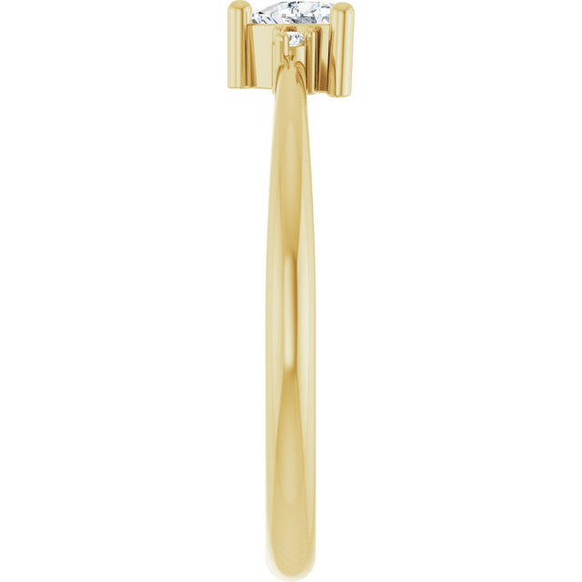14K Gold Trillion Natural White Sapphire & Natural Diamond Accented Ring - Yellow Gold - view 4